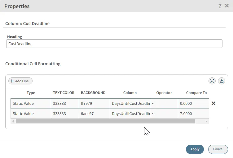 Conditional Formatting